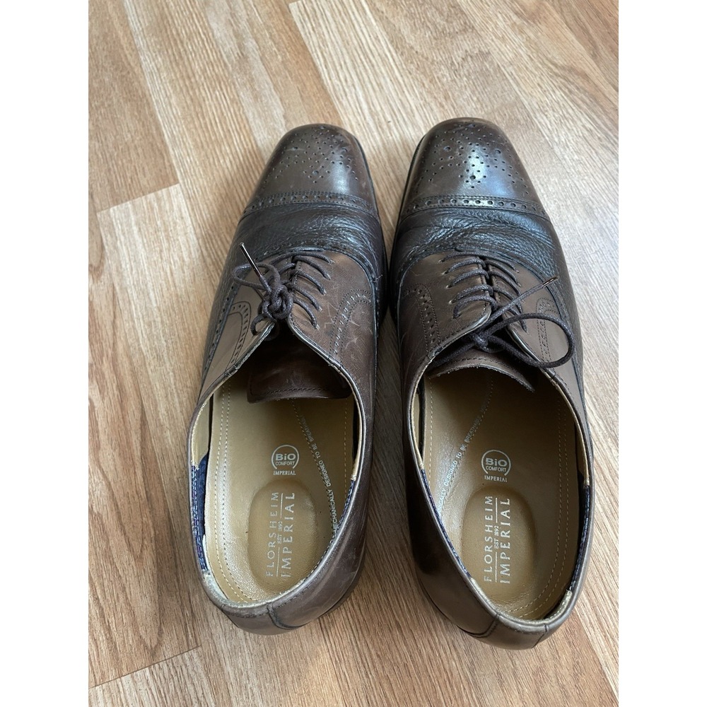 Florsheim Imperial Sz 10  EEE Brown Cap Toe Oxford Dress Shoes Bio Comfort